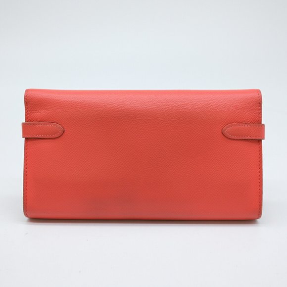 HERMES Kelly Wallet Long Epsom Leather Rose Jaipur Pink - Picture 4 of 10
